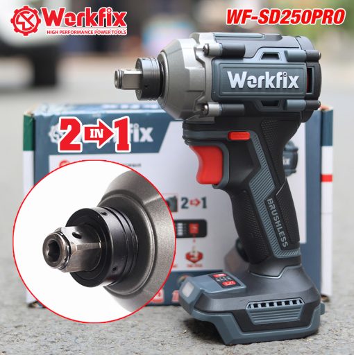 Máy Chuyên Vít PIN, đầu bulong, 250Nm, WORKFIX WF-SD250PRO (hàng chính hãng), 100% lõi đồng - Hình ảnh 4